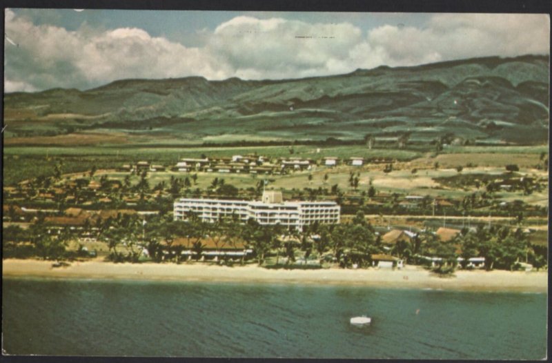 Hawaii Beautiful MAUI KAANAPALI Beach, Island of Maui Golf Tennis pm1984 Chrome
