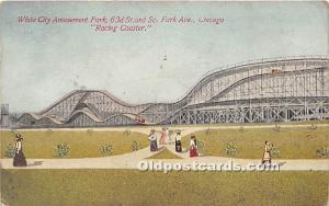White City Amusement Park, Racing Coaster Chicago, Illinois, IL, USA 1914 