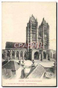 Old Postcard Noyon Les Tours De La Cathedrale