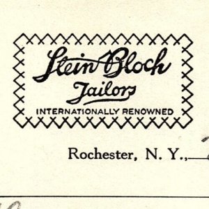 1930s STEIN-BLOCH TAILORS ROCHESTER NEW YORK BILLHEAD INVOICE Z687