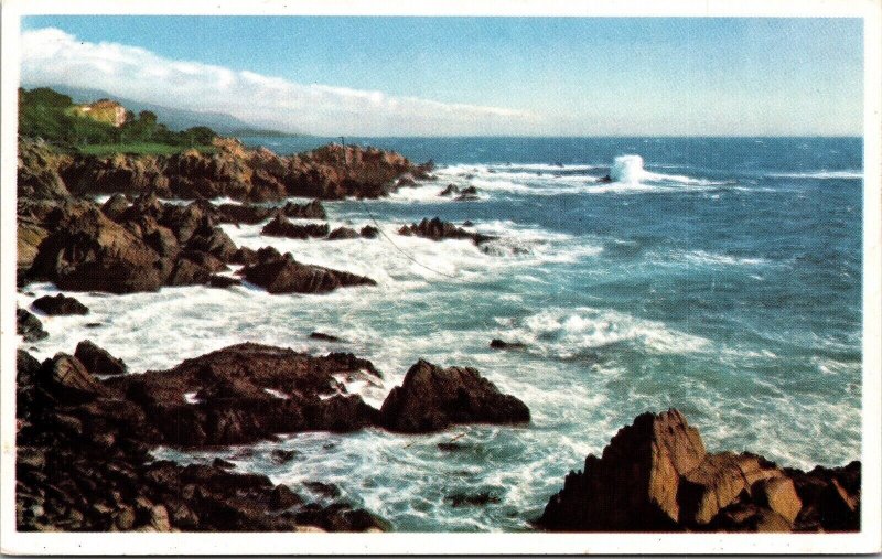 Seashore Seventeen Mile Dr Del Monte Lodge Pebble Beach CA California Postcard 