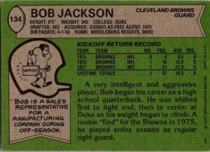 1978 Topps Football Card Bob Jackson Cleveland Browns sk7112