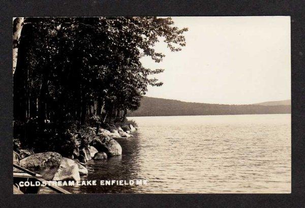 ME Cold Stream Lake ENFIELD MAINE Real Photo RPPC