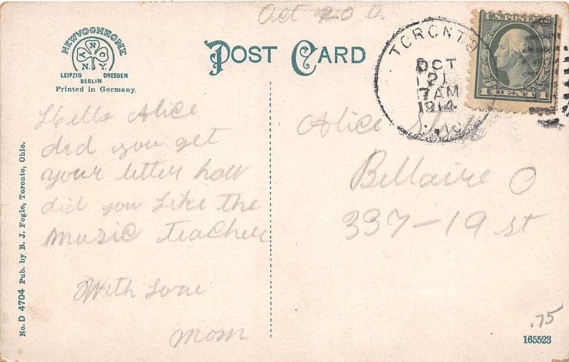 E87/ Toronto Ohio Postcard Jefferson c1914 First United Presbyterian Church 23