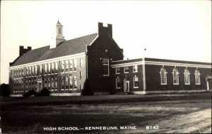 Kennebunk Maine ME High School 1940s RPPC Real Photo Postcard
