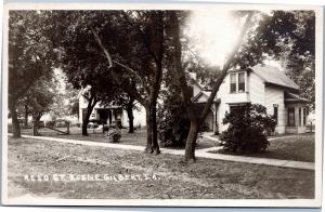 Street Scene Gilbert Iowa Azo circa 1918-1930