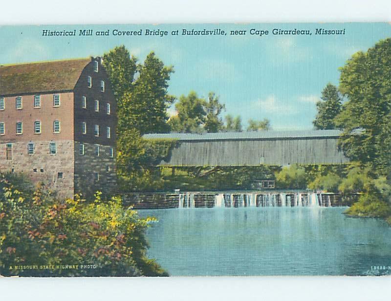 Linen COVERED BRIDGE Cape Girardeau Missouri MO H8712