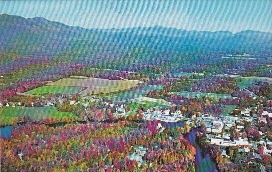 Aerial View Of Conway Looking North Showing Part Of Moat Mountain Range At Le...