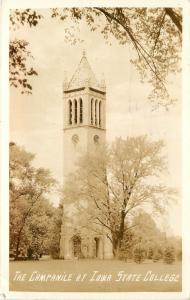 1930s Real Photo Postcard; Campanile at Iowa State College Ames IA Story County