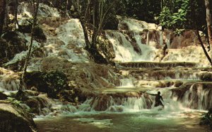 Vintage Postcard Dunn's River Cascade St. Ann Rock Hillsides Jamaica West Indies