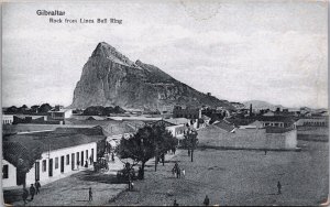 Gibraltar Rock From Linea Bull Ring Vintage Postcard C117