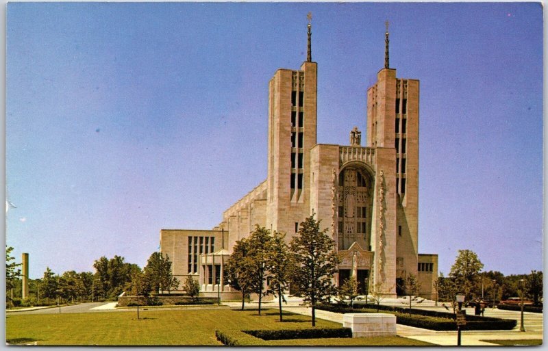 Cathedral Of Mary Our Queen Baltimore Maryland Huge Grounds Modern Bldg Postcard