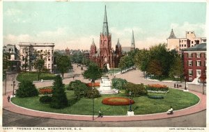 Vintage Postcard 1924 View of Thomas Circle Washington D. C.