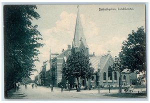 c1940's View of Bethel Church Landskrona Sweden Unposted Vintage Postcard