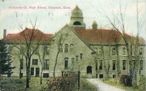 Vintage Postcard Dickinson County High School Chapman KS