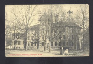 STURGIS MICHIGAN CENTRAL HIGH SCHOOL BUILDING VINTAGE POSTCARD 1910