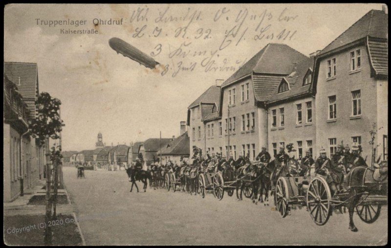 Germany 1917 WWI Zeppelin Pioneer Airship Truppenuebungsplatz Ohrdruf Pos G74593