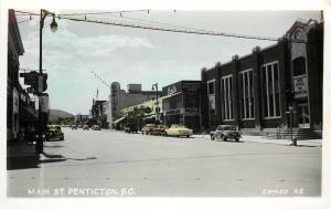 Hand-colored RPPC Postcard Main Street Scene Penticton BC Canada, Cameo A2