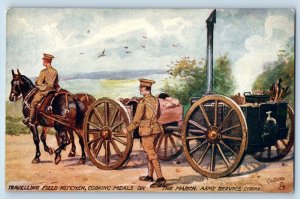 Postcard Travelling Field Kitchen Army Service Corps c1910 Oilette Tuck Art