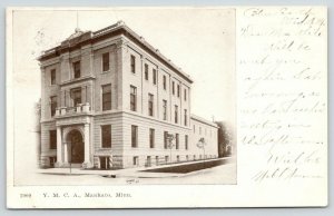 Mankato Minnesota~YMCA~Arched Entrance~1908 B&W Postcard 