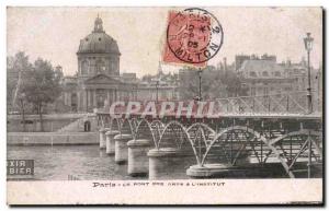 Paris Old Postcard The Bridge of the Arts & # 39Institut