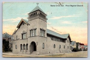 J95/ Santa Cruz California Postcard c1910 First Baptist Church 327