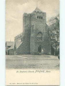 Unused Pre-1907 CHURCH SCENE Pittsfield Massachusetts MA p5442