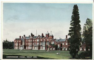 Norfolk Postcard - Sandringham House, West End. Posted  Ref.ZZ2149