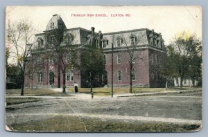 CLINTON MO FRANKLIN HIGH SCHOOL ANTIQUE POSTCARD