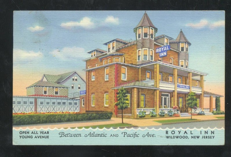 WILDWOOD NEW JERSEY NJ ROYAL INN VINTAGE LINEN ADVERTISING POSTCARD