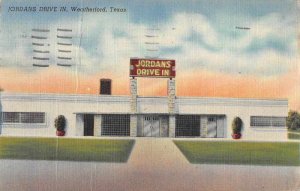 Weatherford Texas Jordans Drive Inn Vintage Postcard AA10903