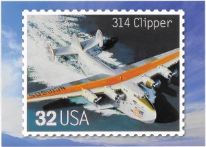 US Aircraft. unused. 314 Clipper.  5X7 Includes matching stamp #3142r. Nice