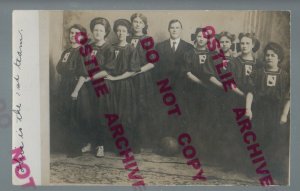 Peru NEBRASKA RPPC 1909 WOMEN'S BASKETBALL TEAM Girls STUDIO SHOT 1st Squad NE
