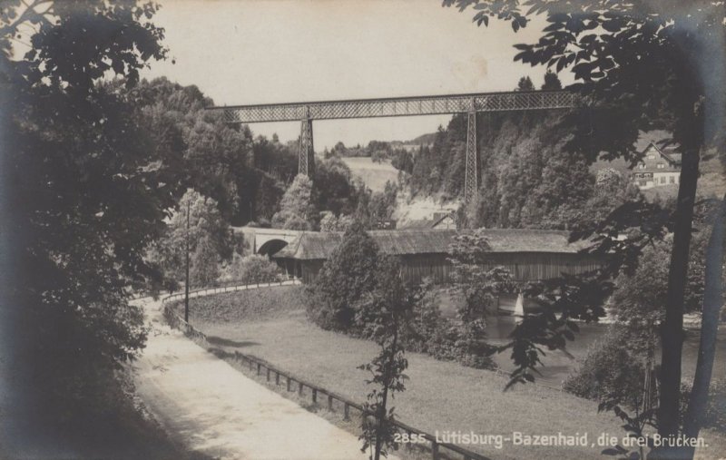 Bazenhaid Bridge Lutisburg Switzerland Antique Postcard