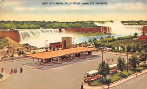 Niagara Falls Union Bus Terminal View Postcard Backing 