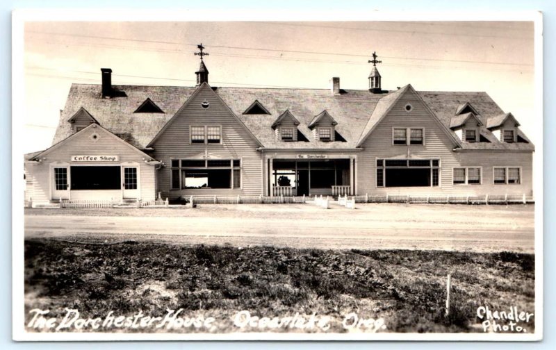 RPPC OCEANLAKE, OR Oregon ~  The DORCHESTER HOUSE 1939 Chandler Postcard