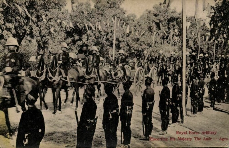 india, AGRA, Royal Horse Artillery Escorting the Amir (1910s) Postcard