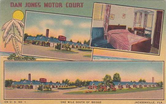 Florida Jacksonville Dan Jones Motor Court One Mile South Of Bridge