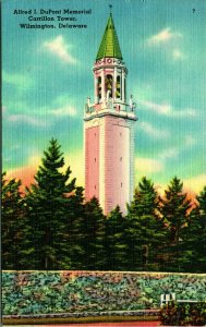 Alfred DuPont Memorial Carrillon Tower Wilmington Delaware Linen Postcard A8