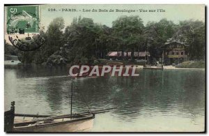 Old Postcard Paris Lake Bois de Boulogne View the & # 39lle
