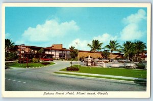 1960 Miami Beach Florida FL Postcard Sahara Resort Motel Collins Avenue Sideroad