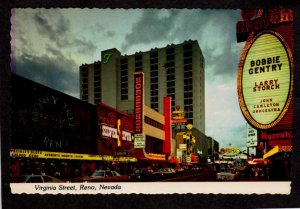 NV Virginia St Street Reno Nevada Postcard Harrah's Horseshow Casino Hotel