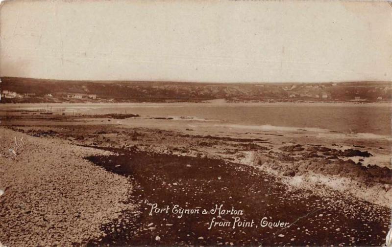 Port Eynon Wales Horton Beach Point Gower Real Photo Antique Postcard J73179