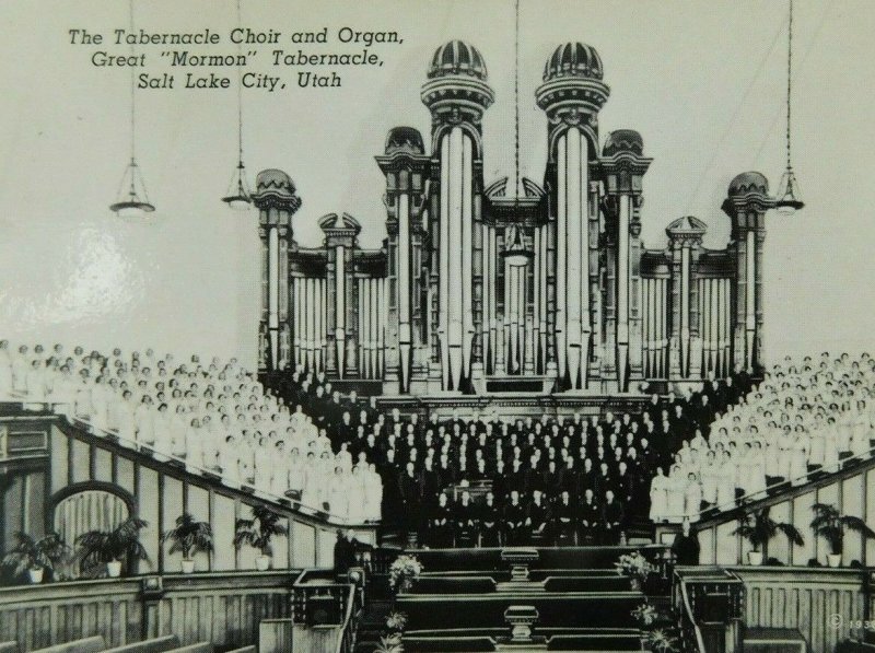 The Tabernacle Choir Organ Great Mormon Salt Lake Utah Chrome Vintage Postcard