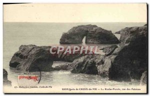 Old Postcard Zion Croix de Vie The breakthrough for rock cliffs