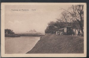 Egypt Postcard - Tramway at Pyramids, Cairo    RS10628