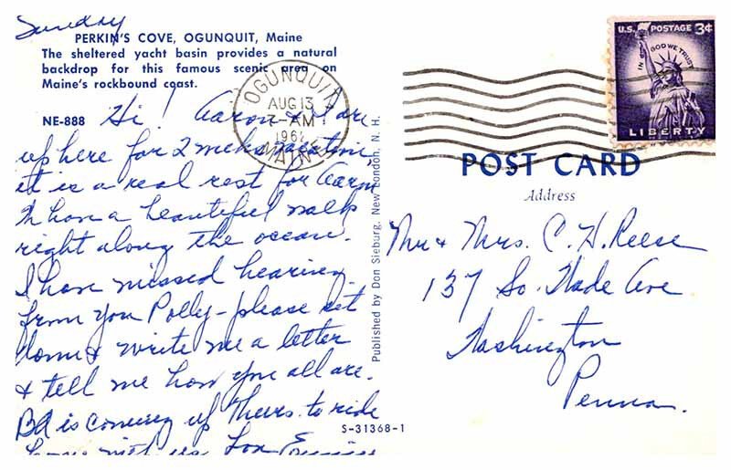 Postcard AERIAL VIEW SCENE Ogunquit Maine ME AQ4767