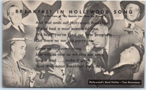 Postcard - Breakfast In Hollywood Song, Tom Breneman - Los Angeles, California