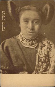 ES Curtis Native American Indian Study Hopi Girl c1904 Postcard