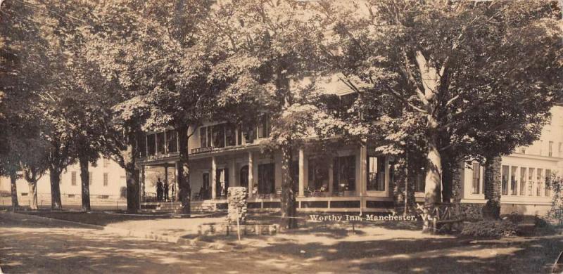 Manchester Vermont Worthy Inn Exterior Real Photo Antique Postcard J42860